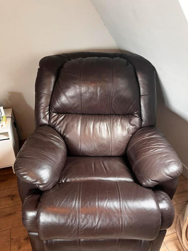 echte leren fauteuils, Huis en Inrichting, Fauteuils, Zo goed als nieuw, Leer, 50 tot 75 cm, Minder dan 75 cm, Ophalen