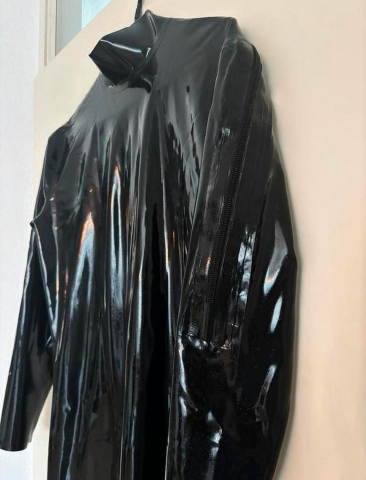 Catsuit met schouderritsen / Latex / Maat XL, Kleding | Heren, Ondergoed, Overige typen, Zwart, Verzenden