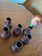 Bruine Mini Vaasjes Set, Huis en Inrichting, Woonaccessoires | Vazen, Ophalen, Overige kleuren, Aardewerk of Porselein, Zo goed als nieuw