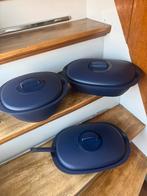 Tupperware set serveerschalen met lepels, Huis en Inrichting, Keuken | Tupperware, Ophalen of Verzenden, Blauw, Schaal