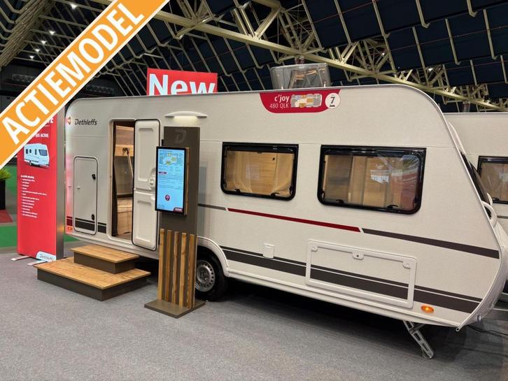 Dethleffs C'Joy 480 QLK Active, Caravans en Kamperen, Caravans, Bedrijf, tot en met 6, 1000 - 1250 kg, Overige, Dethleffs, Dwarsbed