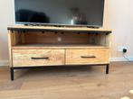 Mooie TV meubel van hout en metaal, Ophalen, 100 tot 150 cm, Eikenhout, Zo goed als nieuw