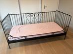 Mooi zwart stalen bed 90x200, Ophalen, 85 tot 100 cm, Gebruikt, Lattenbodem