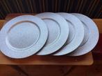Zilverkleurige onderborden - 4 stuks, Overige materialen, Nieuw, Ophalen of Verzenden, Bord(en)