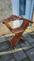 Dagobert stoel, inklapbaar, antiek stoeltje, hout, Antiek en Kunst, Antiek | Meubels | Stoelen en Banken, Ophalen