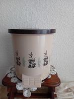 Vintage Pedaalemmer met Bloemenmotief, Kunststof, Gebruikt, Met pedaal, Ophalen of Verzenden