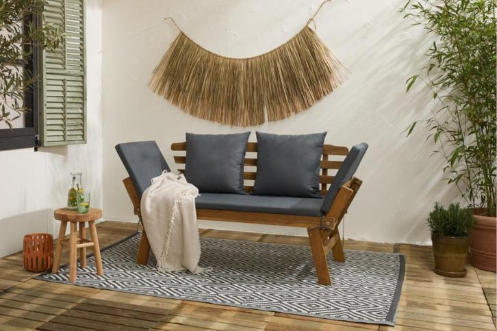 Lifa Garden Houten Tuinbank met ligfunctie, Tuin en Terras, Tuinbanken, Nieuw, Hout, Ophalen of Verzenden