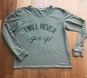 Transfer kakhi - army kleur, dunne sweater met pareltjes, S beschikbaar voor biedingen