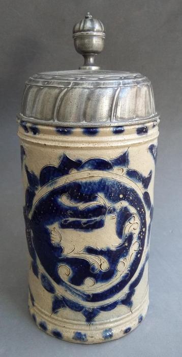 Om 1725 - 1775 Steengoed Westerwald Bier Pint Bierpint Pulle beschikbaar voor biedingen