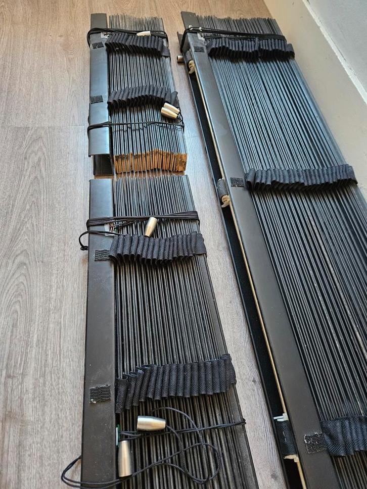 Houten jaloezieën, zwart/donkerbruin, diverse maten, Huis en Inrichting, Stoffering | Gordijnen en Lamellen, Gebruikt, 200 cm of meer