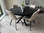 Ronde eettafel zwart excl stoelen, Huis en Inrichting, Tafels | Eettafels, Ophalen, 100 tot 150 cm, 50 tot 100 cm, Zo goed als nieuw