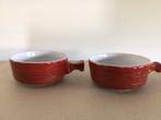 2 Soepkommen rood, Huis en Inrichting, Keuken | Servies, Ophalen of Verzenden, Zo goed als nieuw, Overige stijlen, Kom(men)