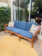Vintage Manou met webbing bank 3 Persoons, Tuin en Terras, Tuinbanken, Ophalen, Gebruikt, Hout