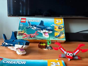 Lego Creator 31088 (3 in 1): Haai&kreeft, kwal en hengelvis beschikbaar voor biedingen