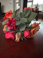Kort bosje grote rozen kunstbloemen, Ophalen of Verzenden, Zo goed als nieuw, Binnen