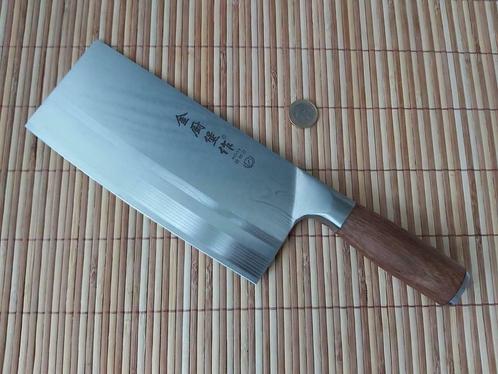 Chinees koksmes met Damascus tekening en houten handvat, Huis en Inrichting, Keuken | Keukenbenodigdheden, Nieuw, Verzenden