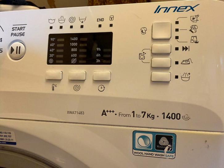 Indesit Wasmachine 7kg - XWA71483X, Witgoed en Apparatuur, Wasmachines, Gebruikt, Voorlader, 6 tot 8 kg, 85 tot 90 cm, 1200 tot 1600 toeren