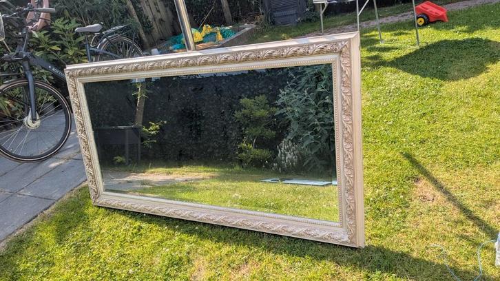 Grote brocante spiegel 187x67 cm Twinckel Collection, Antiek en Kunst, Antiek | Spiegels, 150 tot 200 cm, Minder dan 100 cm, Ophalen