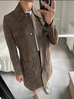 Suede leren trenchcoat van Massimo Dutti, Kleding | Dames, Verzenden, Zo goed als nieuw, Maat 36 (S), Bruin