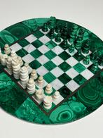 Malachiet schaakspel vintage, Hobby en Vrije tijd, Gezelschapsspellen | Bordspellen, Ophalen, Gebruikt