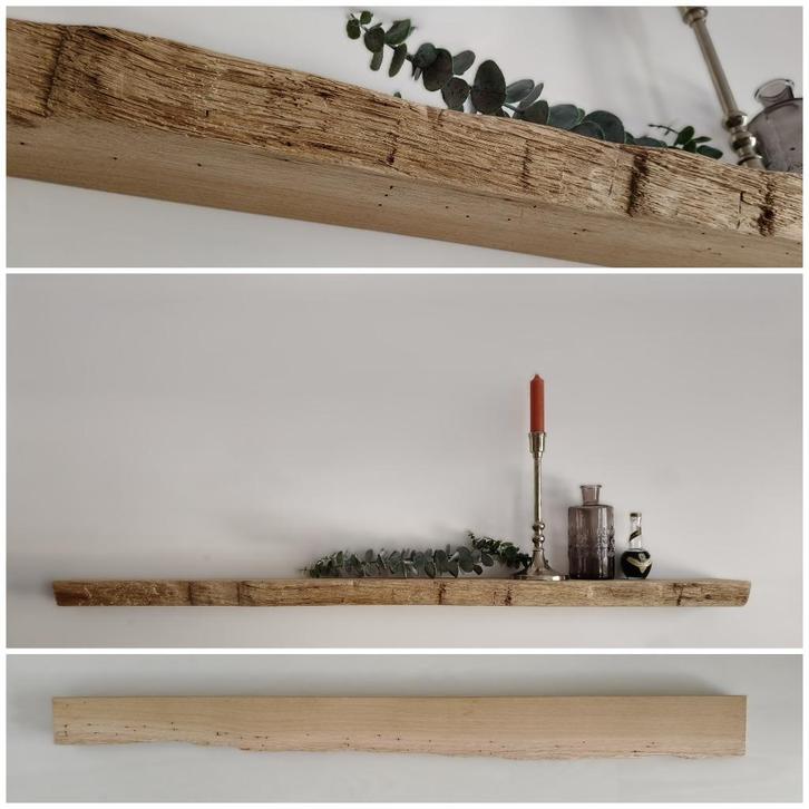 Zwevende wandplank - decoratief schap eiken 105,5 cm #80, Huis en Inrichting, Woonaccessoires | Wanddecoraties, Nieuw, Ophalen of Verzenden