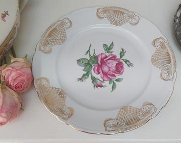 Brocante serveerschaal roos beschikbaar voor biedingen