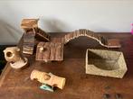 Een aantal houten huisjes en accessoires., Dieren en Toebehoren, Knaagdieren en Konijnen | Toebehoren, Ophalen of Verzenden, Speelgoed