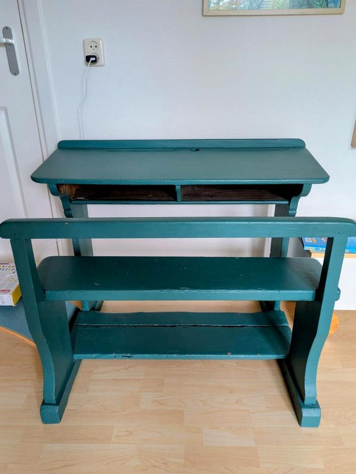 Vintage Schoolbank / Schoolbureau, Huis en Inrichting, Bureaus, Gebruikt, Bureau, Ophalen
