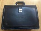 Texier aktetas, laptop tas, kantoortas, zwart leer, vintage, Ophalen of Verzenden, 17 inch of meer, Gebruikt, Aktetas
