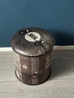 Stoere poef met opbergruimte - RAW look, Huis en Inrichting, Banken | Voetenbanken en Poefen, Ophalen, Minder dan 50 cm, Gebruikt