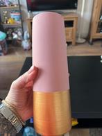 Goud en roze vaas, Gebruikt, Overige kleuren, Ophalen of Verzenden, Glas