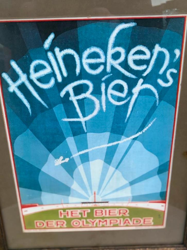 druk OLYMPIADE 1928 HEINEKEN’S BIER poster, Verzamelen, Merken en Reclamevoorwerpen, Gebruikt, Reclamebord, Ophalen of Verzenden