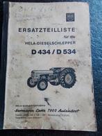 Hela D434/534 tractor onderdelen boek, Auto diversen, Ophalen of Verzenden