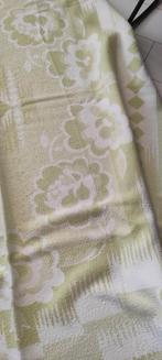 Vintage deken katoen groen wit bloemen, Gebruikt, Eenpersoons, Ophalen of Verzenden, Deken of Dekbed