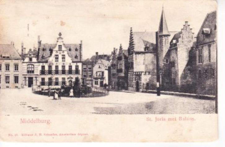 MIDDELBURG,- St.Joris met Balans. Lees. 12-11, Verzamelen, Ansichtkaarten | Nederland, Gelopen, Zeeland, Voor 1920, Ophalen of Verzenden