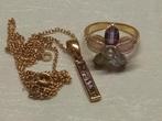 Vintage sieraden set, Verzenden, Overige materialen, Ring, Met edelsteen