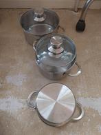 PANNENSET KOOKPAN WOK BK TOMADO DIVERSE PANNEN GOEDKOOP, Ophalen of Verzenden, Gebruikt, Rvs, Pannenset