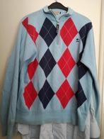 RIVER WOODS trui Aqua Blauw licht Noga ruiten rits kol  L, Maat 52/54 (L), Blauw, Ophalen of Verzenden, River Woods