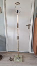 Vintage Onyx Vloerlamp - 145cm - Gepolijst Messing, Huis en Inrichting, Ophalen of Verzenden, Zo goed als nieuw, 150 tot 200 cm