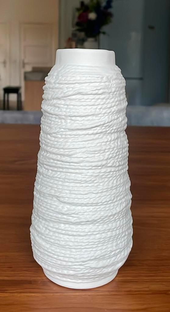 Biscuit vaas klos touw, Huis en Inrichting, Woonaccessoires | Vazen, Zo goed als nieuw, Overige kleuren, Minder dan 50 cm, Glas