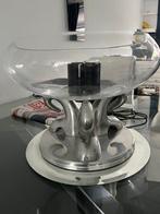 Glazen schaal op zilveren voet, Ophalen, Schaal, Rond, Glas