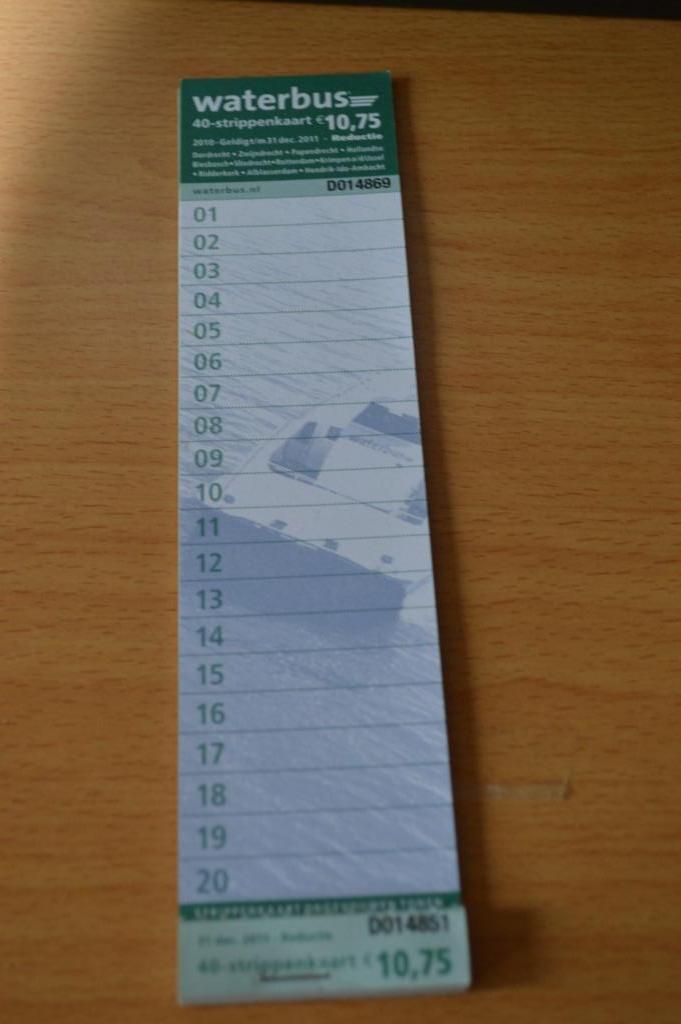 oud boekje met7 strippenkaarten waterbus Rotterdam-Dordrecht, Diversen, Papierwaren, Nieuw, Ophalen of Verzenden