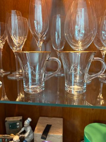 L’OR glazen kopjes voor koffie of thee goudrand beschikbaar voor biedingen