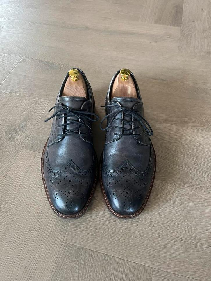 Eco leren schoen maat 43 zo goed als nieuw, Kleding | Heren, Schoenen, Zo goed als nieuw, Veterschoenen, Zwart, Ophalen of Verzenden