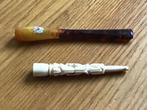 Antieke Sigaretten Benen   pijpjes   Wit en bruin 2 stuks, Ophalen of Verzenden, Gebruikt, Overige typen