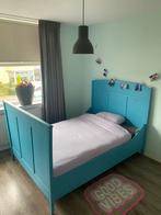 Houten bed inclusief goed IKEA matras, Huis en Inrichting, 190 cm of minder, Blauw, Gebruikt, Ophalen of Verzenden
