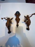 Antieke set antieke houten beelden Friese staartklok, Antiek en Kunst, Antiek | Klokken, Ophalen of Verzenden