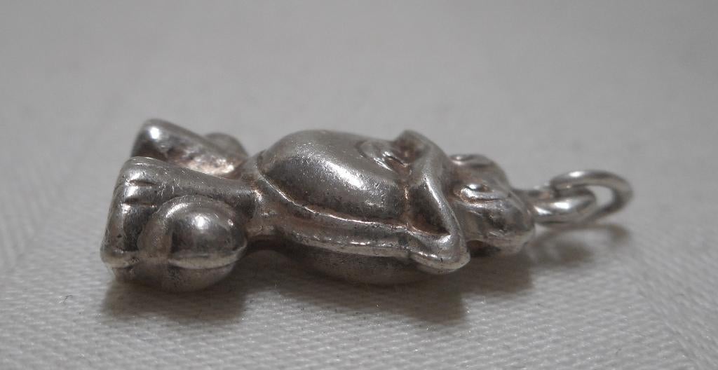 Zilveren vintage bedel kikker nr.491, Overige merken, Verzenden, Zo goed als nieuw, 1 bedel