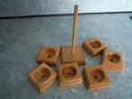 6  eikenhouten eierdopjes op standaard, Ophalen of Verzenden, Nieuw