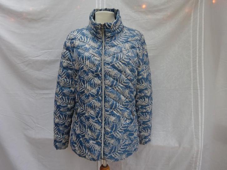 S QUESTO blauw/wit gewatteerde -tussen- jas - maat 40, Kleding | Dames, Jassen | Winter, Zo goed als nieuw, Maat 38/40 (M), Blauw